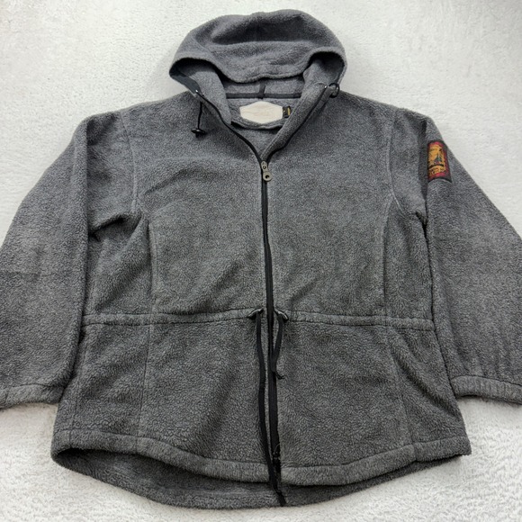 Woolrich Other - VTG Woolrich Mens M USA Made Gray Fleece Full Zip Hooded Jacket Outdoor Patch